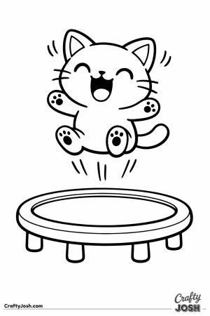 Kawaii cat trampoline bounce