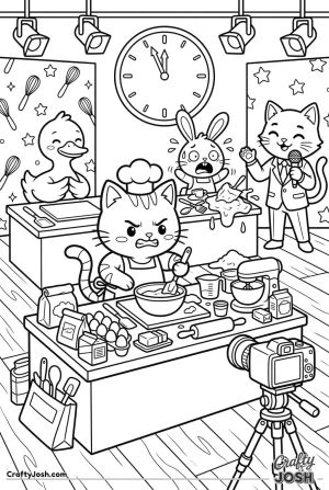 Kawaii cat tv baking show competition