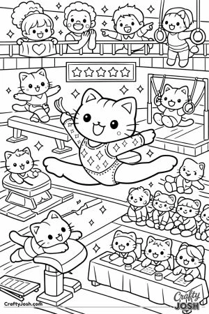 Kawaii cat ultimate gymnasium scene