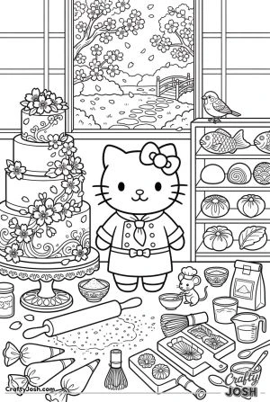Kawaii cat ultimate japanese bakery scene