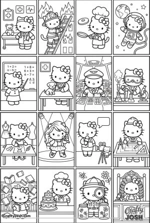 Kawaii cats career day sixteen panel poster