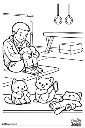 Kawaii cats coaching tuck position