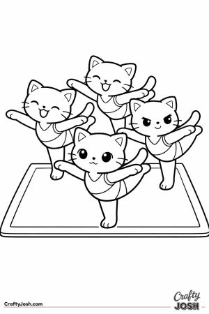 Kawaii cats synchronised floor diamond
