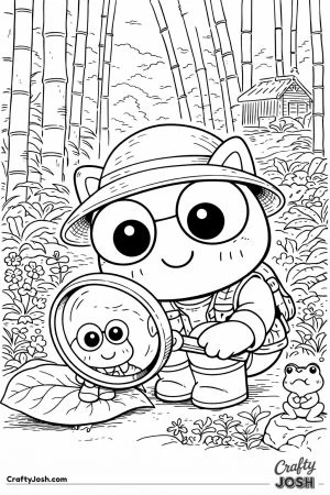 Keroppi cat nature scientist bamboo forest