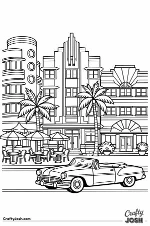 Miami art deco hotel row ocean drive