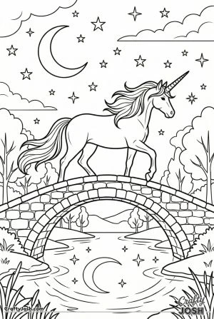Midnight bridge of stars unicorn