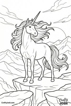 Mountain peak dawn unicorn
