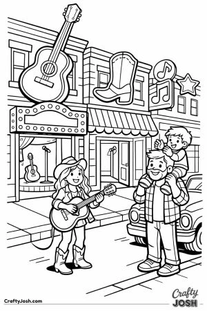 Nashville honky tonk street musician