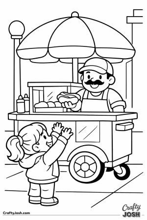 Nyc hot dog cart vendor