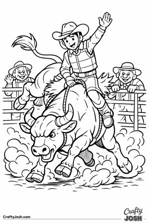 Rodeo bull rider arena action