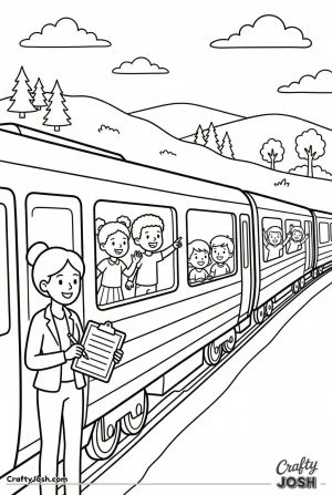 School field trip cartoon train