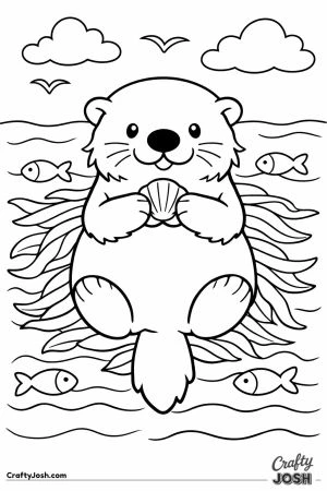 Sea otter floating kelp shell