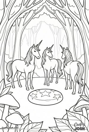 Secret forest unicorn gathering