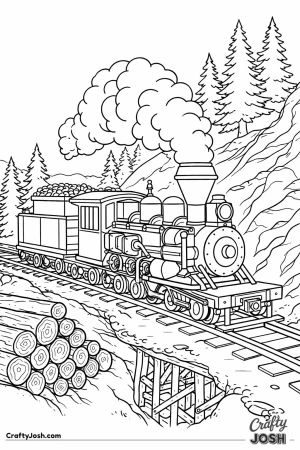 Shay geared steam locomotive on logging railway