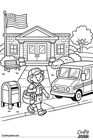 Small town post office mail carrier