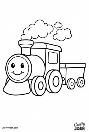 Smiling chunky cartoon train