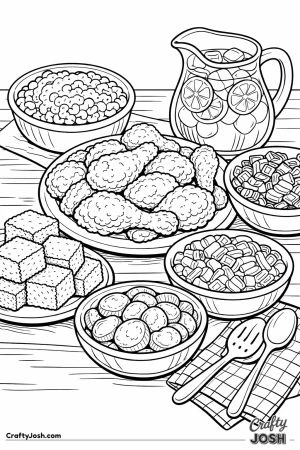 Soul food feast spread detailed