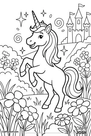 Sparkling unicorn meadow castle