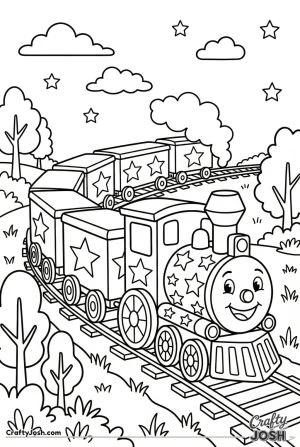 Star decorated cartoon train