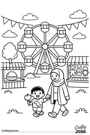 State fair ferris wheel family