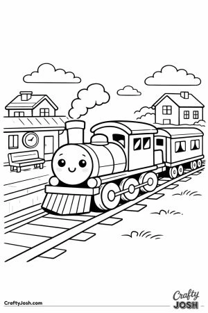 Steam train arriving at small village station