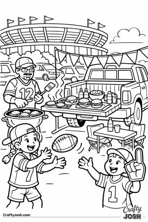 Tailgate party stadium parking lot