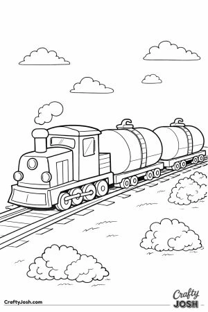 Tanker freight train with round cars