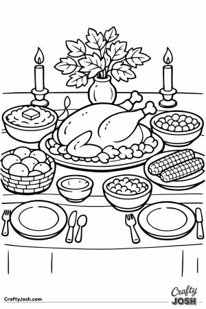 Thanksgiving dinner table spread