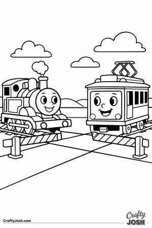 Thomas and toby at crossing