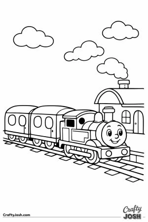 Thomas at station with coaches