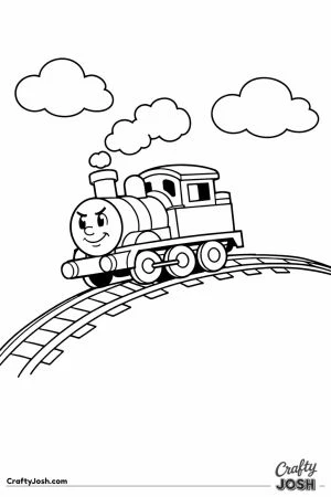 Thomas puffing up hill