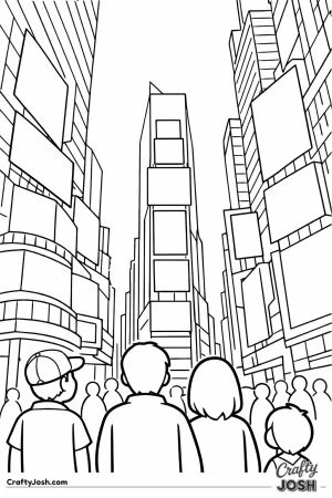 Times square looking up signs