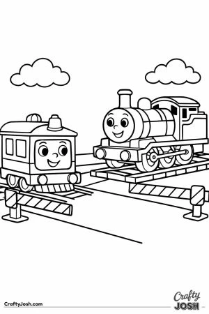 Toby and emily at level crossing