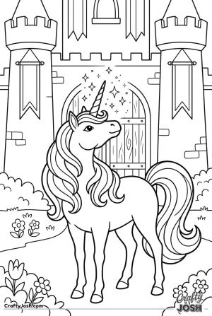 Unicorn castle gate sparkles