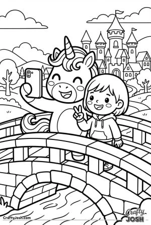 Unicorn selfie castle bridge