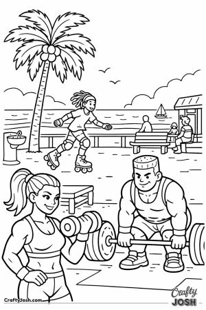 Venice muscle beach workout boardwalk