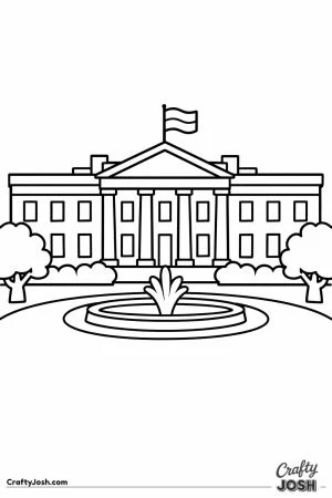 White house front facade simple