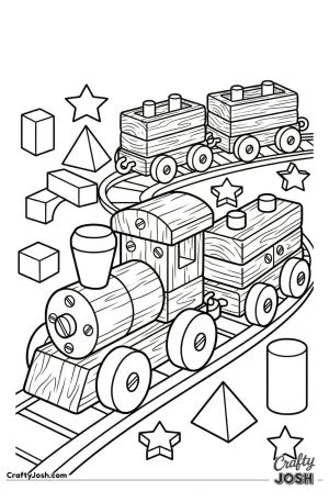 Wooden toy cartoon train