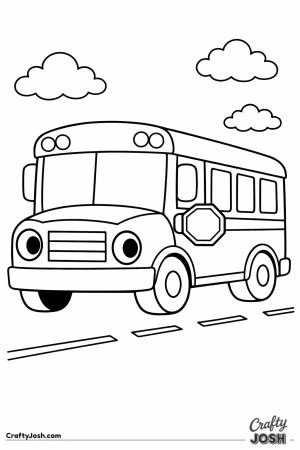 Yellow school bus simple front