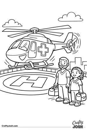 Air ambulance landing hospital rooftop