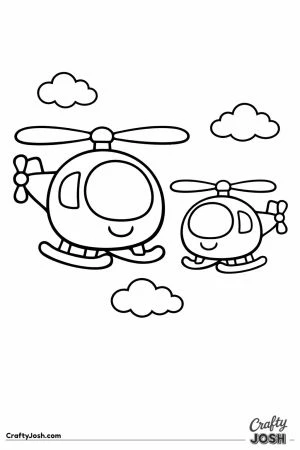 Big and little helicopters flying together