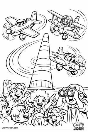 Cartoon air race three planes