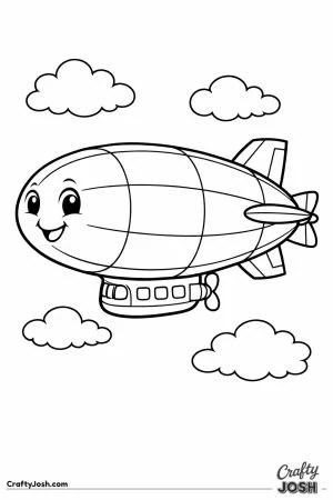 Cartoon airship smiling face