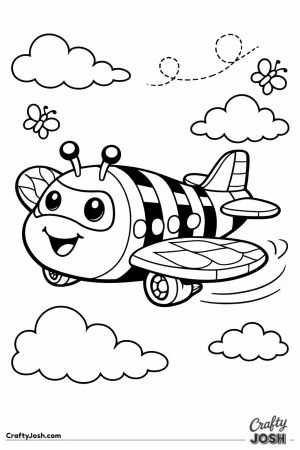 Cartoon bumblebee airplane