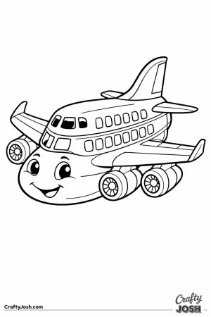 Cartoon double decker plane