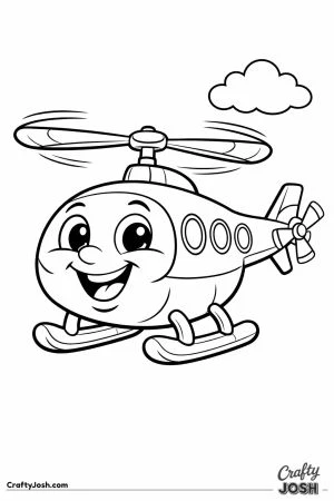 Cartoon helicopter grinning face