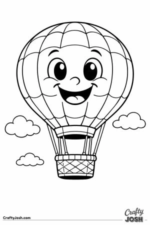 Cartoon hot air balloon face