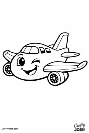 Cartoon jet winking face