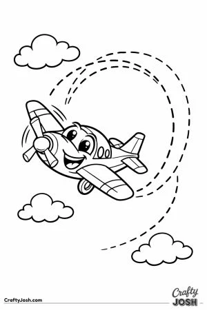 Cartoon plane doing loop