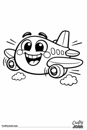 Cartoon plane excited face